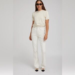 Elegant Cream Flare Women's Jeans